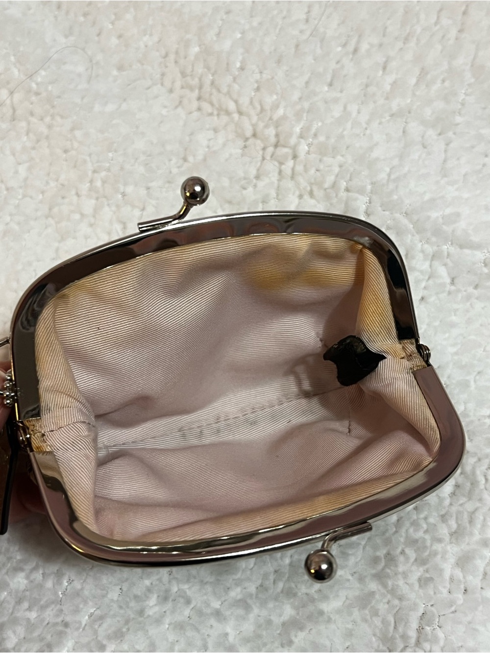 Coach Brown Signature Canvas Kiss-Lock Card & Coin Pouch - Picture 3 of 5